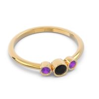Smile Three Stone Bezel Trika Band