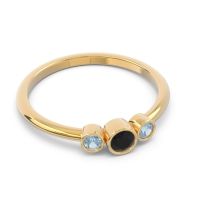 Smile Three Stone Bezel Trika Band