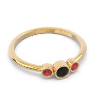 Smile Three Stone Bezel Trika Band