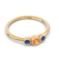 Smile Three Stone Bezel Trika Band