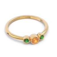 Smile Three Stone Bezel Trika Band