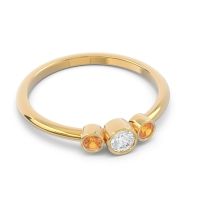 Smile Three Stone Bezel Trika Band