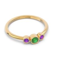 Smile Three Stone Bezel Trika Band