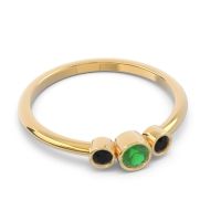 Smile Three Stone Bezel Trika Band