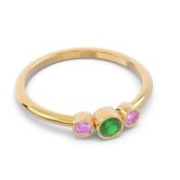 Smile Three Stone Bezel Trika Band