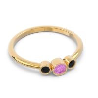 Smile Three Stone Bezel Trika Band