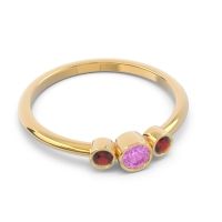 Smile Three Stone Bezel Trika Band