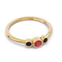 Smile Three Stone Bezel Trika Band