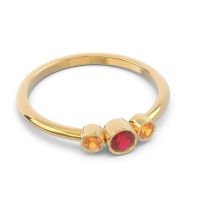 Smile Three Stone Bezel Trika Band