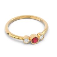 Smile Three Stone Bezel Trika Band