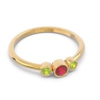 Smile Three Stone Bezel Trika Band