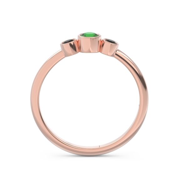 Smile Three Stone Bezel Trika Band