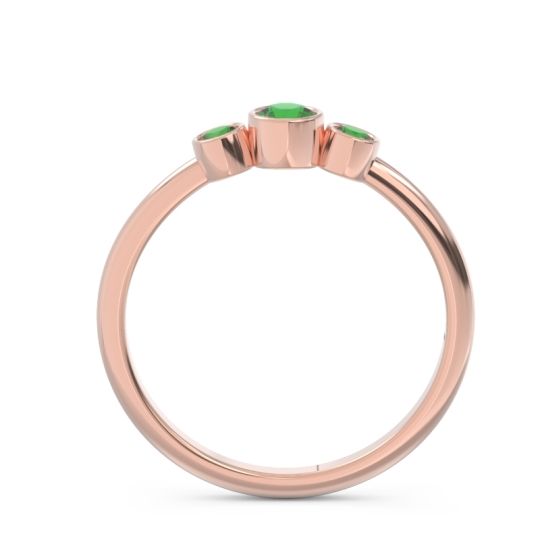 Smile Three Stone Bezel Trika Band