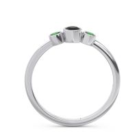 Smile Three Stone Bezel Trika Band
