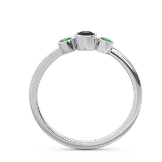 Smile Three Stone Bezel Trika Band