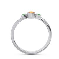 Smile Three Stone Bezel Trika Band
