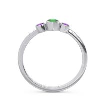 Smile Three Stone Bezel Trika Band