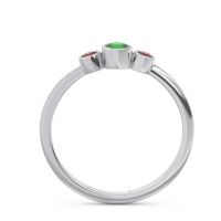 Smile Three Stone Bezel Trika Band