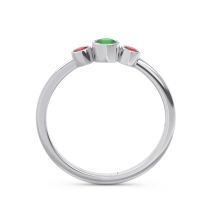 Smile Three Stone Bezel Trika Band