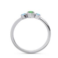 Smile Three Stone Bezel Trika Band
