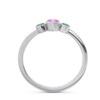 Smile Three Stone Bezel Trika Band