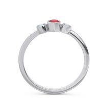 Smile Three Stone Bezel Trika Band