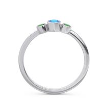 Smile Three Stone Bezel Trika Band