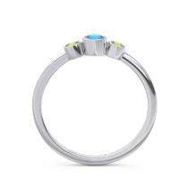 Smile Three Stone Bezel Trika Band