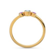 Smile Three Stone Bezel Trika Band