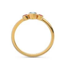 Smile Three Stone Bezel Trika Band