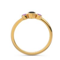 Smile Three Stone Bezel Trika Band