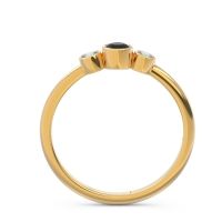 Smile Three Stone Bezel Trika Band