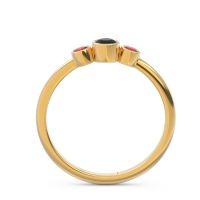 Smile Three Stone Bezel Trika Band