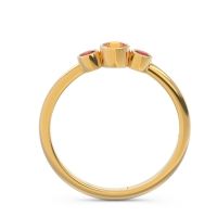 Smile Three Stone Bezel Trika Band