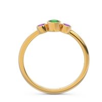 Smile Three Stone Bezel Trika Band