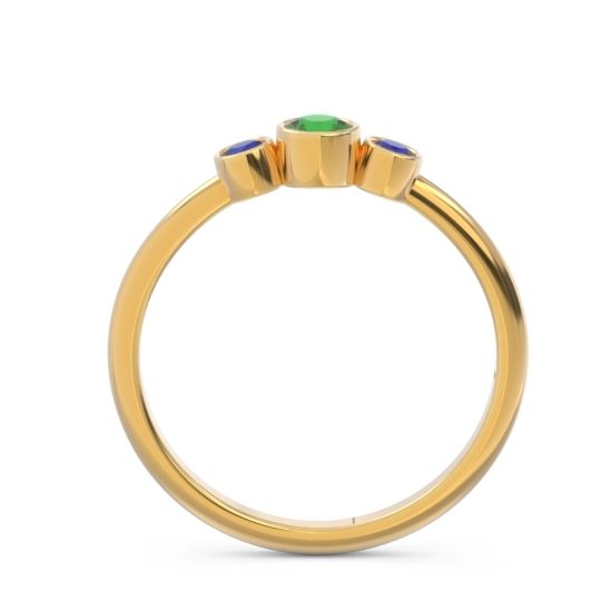 Smile Three Stone Bezel Trika Band