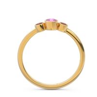 Smile Three Stone Bezel Trika Band