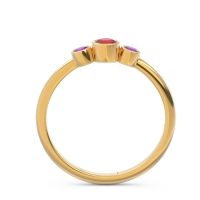 Smile Three Stone Bezel Trika Band