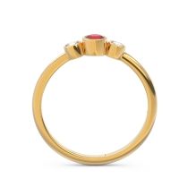 Smile Three Stone Bezel Trika Band