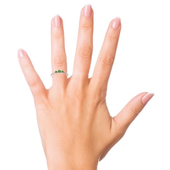 Smile Three Stone Bezel Trika Band