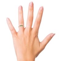 Smile Three Stone Bezel Trika Band