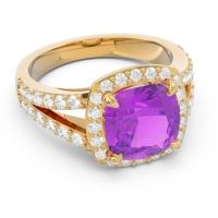 Halo Pave Cushion Sumahat Ring