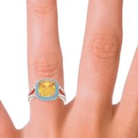 Halo Pave Cushion Sumahat Ring