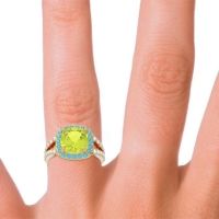 Halo Pave Cushion Sumahat Ring