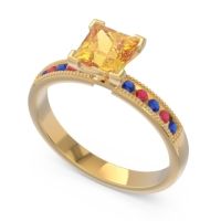 Classic Milgrain Princess Avikala Ring