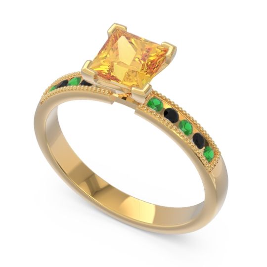 Classic Milgrain Princess Avikala Ring