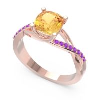 Modern Bypass Cushion Lagna Ring