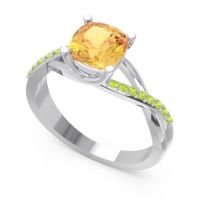 Modern Bypass Cushion Lagna Ring