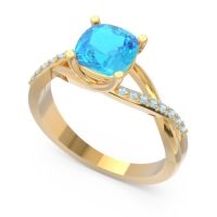 Modern Bypass Cushion Lagna Ring