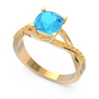 Modern Bypass Cushion Lagna Ring